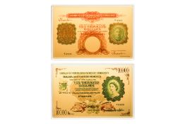 MALAYA AND BRITISH BORNEO, TEN THOUSAND DOLLAR GOLD REPLICA