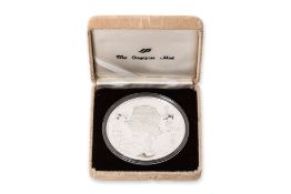 SINGAPORE, 1986 YEAR OF THE TIGER, 5 TROY OZ SILVER PROOF COIN