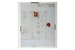 UK, COVER, 1d RED, 1850, TORQUAY