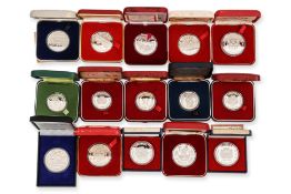 SINGAPORE, SILVER PROOF COINS, 1978-1990 (15)