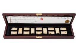 SINGAPORE, 2000 MILLENNIUM COLLECTION SILVER GILT PHILATELIC INGOTS (14)