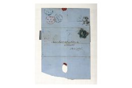 UK, COVER, 2p BLUE, 1851, BRISTOL