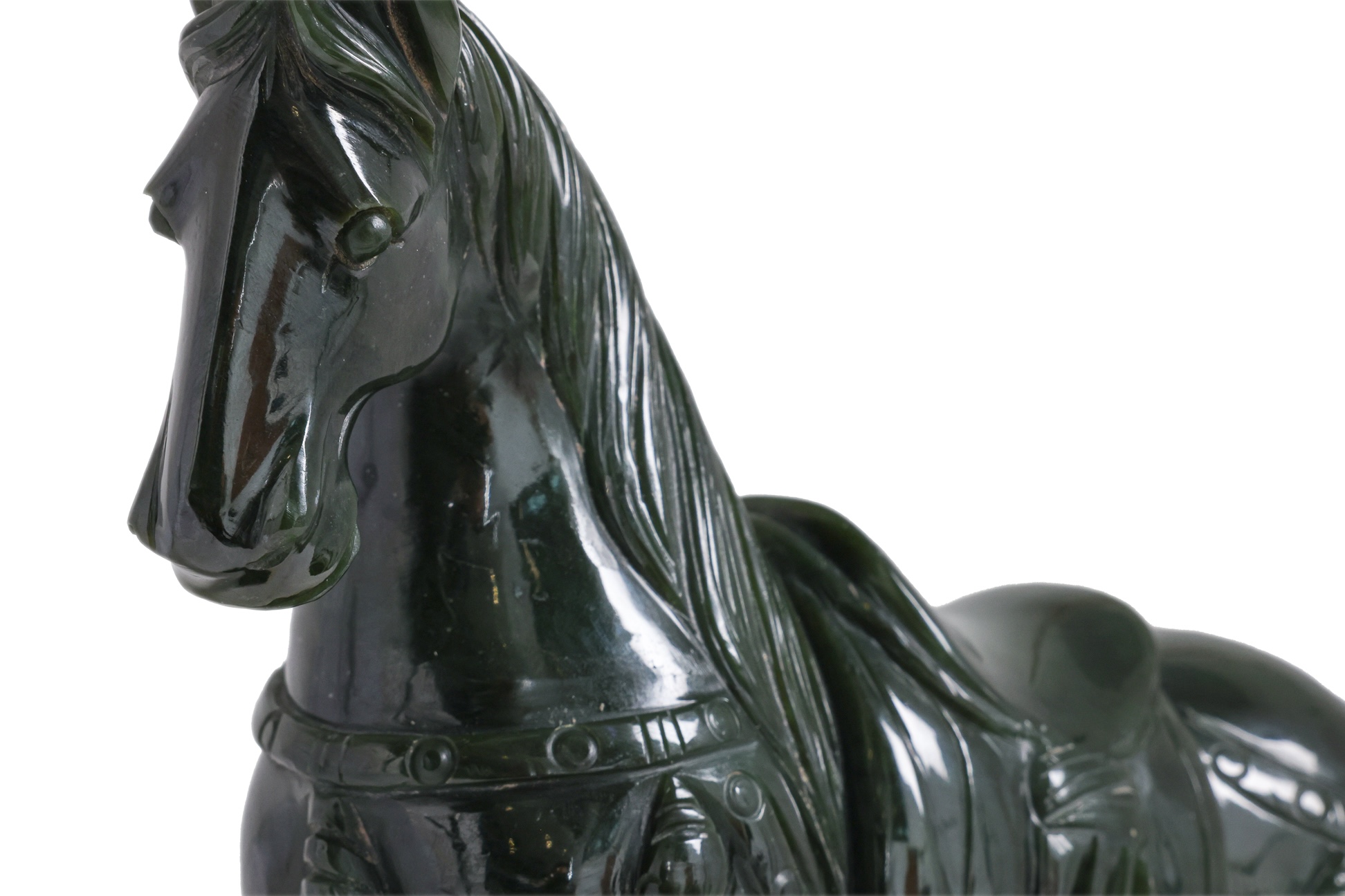A SPINACH JADE MODEL OF A HORSE - Image 6 of 6