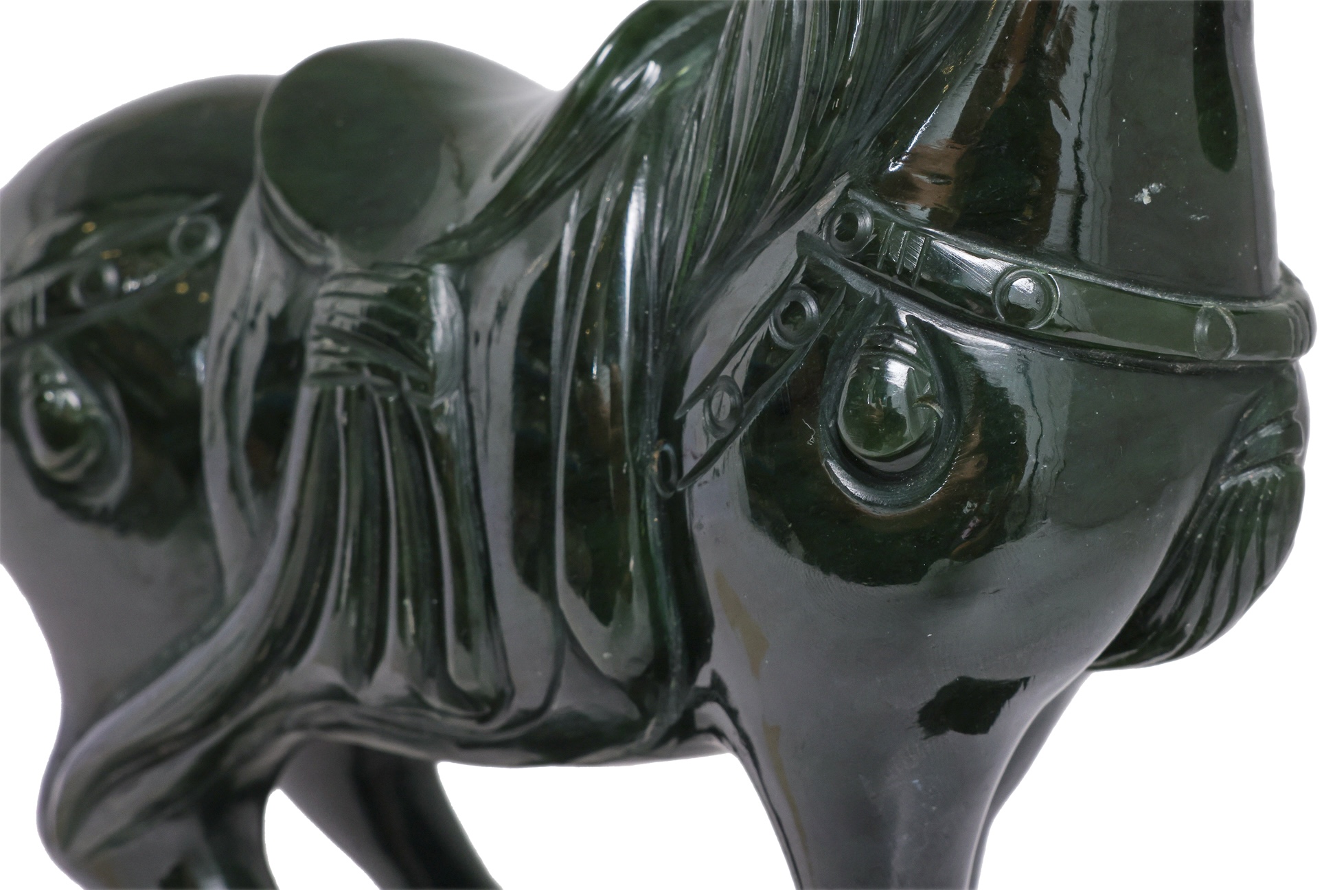 A SPINACH JADE MODEL OF A HORSE - Image 5 of 6