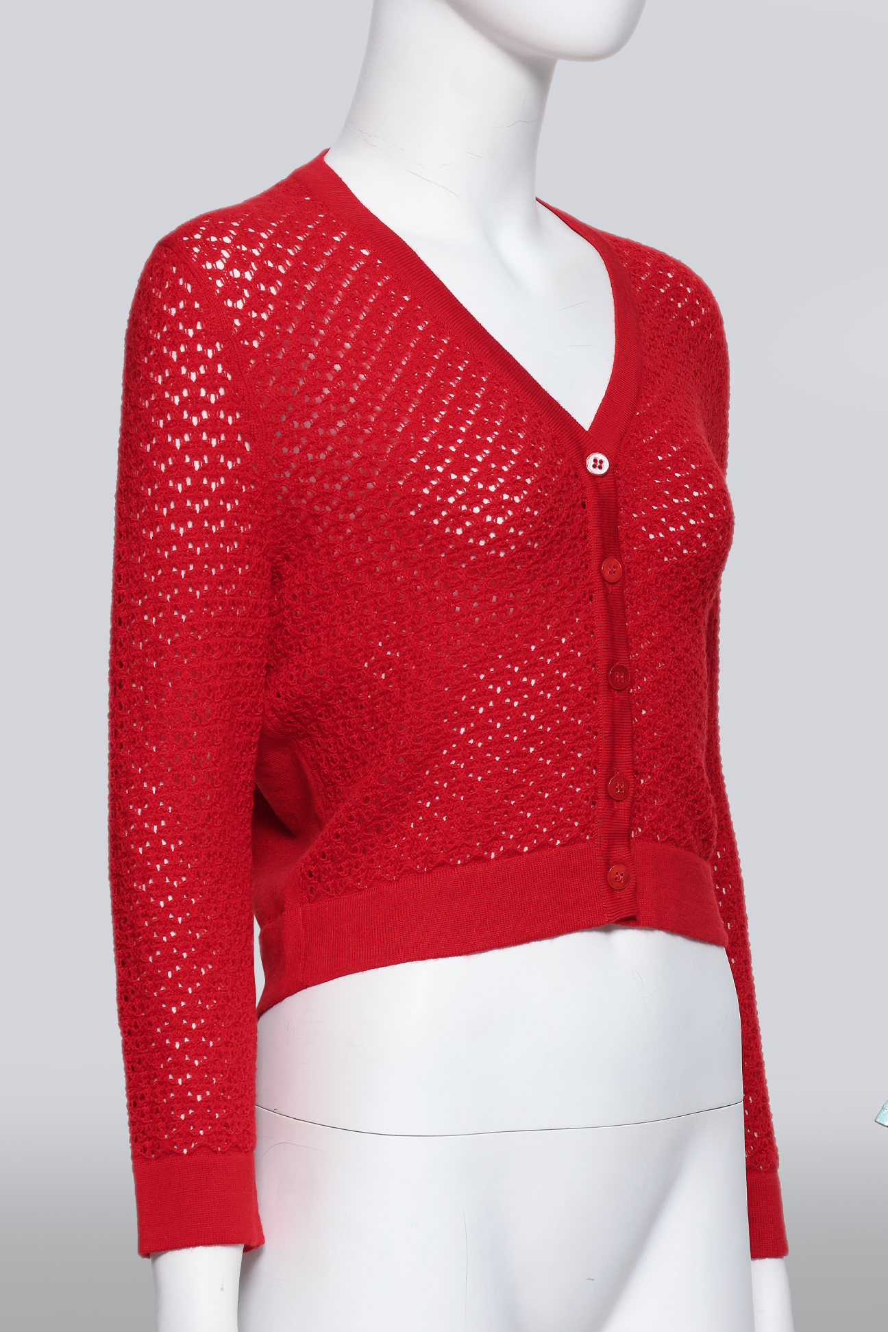 CAROLINA HERRERA - A RED KNIT CARDIGAN - Image 2 of 3