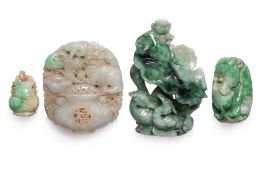 A GROUP OF JADEITE CARVINGS