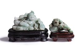 TWO JADEITE CARVINGS