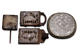 A GROUP OF FOUR JADE CARVINGS