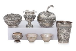 A GROUP OF SOUTHEAST ASIAN SILVER ITEMS
