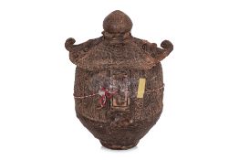 A STONEWARE GRANARY JAR