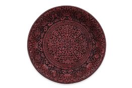 A RED LACQUER STYLE DISH