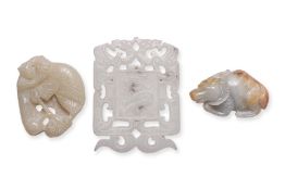 A GROUP OF THREE HARDSTONE CARVINGS