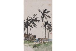 CHEN CHONG SWEE (SINGAPOREAN, 1910-1986) - COCONUT TREES