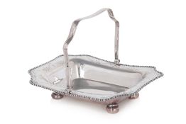 AN ENGLISH SILVER SWING HANDLED BASKET