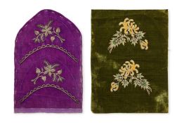 TWO PAIRS OF 'KARCHOB' EMBROIDERED SLIPPER PANELS