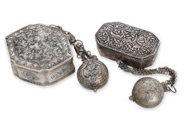 TWO SILVER 'CHELPA' SIREH & LIME BOXES