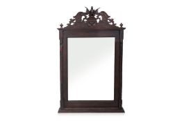 A CARVED TEAK MIRROR