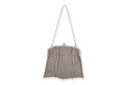 A NICKEL-SILVER MESH PURSE