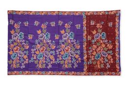 A PURPLE AND MAROON BATIK SARONG