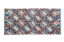 A BLUE AND PINK BATIK SARONG