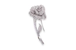 A DIAMOND 'ROSE' BROOCH BY PICCHIOTTI