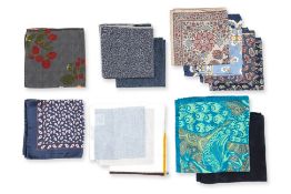 A GROUP OF THIRTEEN POCKET SQUARES