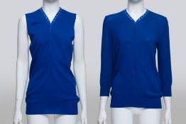 MAISON MARTIN MARGIELA - A ROYAL BLUE CARDIGAN AND TANK TOP SET
