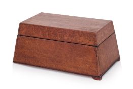 A BURLWOOD SIREH BOX AND COVER