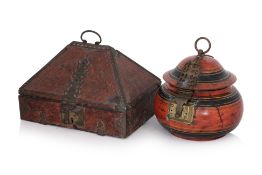 TWO INDIAN LACQUERED BOXES