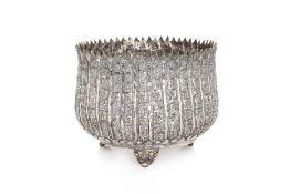 A THAI SILVER LOTUS BOWL