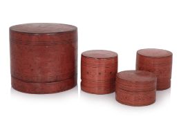 A GROUP OF BURMESE LACQUERED BETEL BOXES AND COVERS