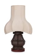 A LARGE ARCHAISTIC CHINESE BRONZE TABLE LAMP