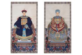 A PAIR OF CHINESE ANCESTOR PAINTINGS