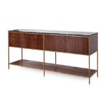 A CONTEMPORARY MARBLE TOP SIDEBOARD