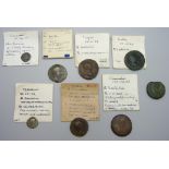 Ancient Roman coin collection - Denarius, Dupondius, Sestertius Trajan, Gaisa, Commodus, etc.