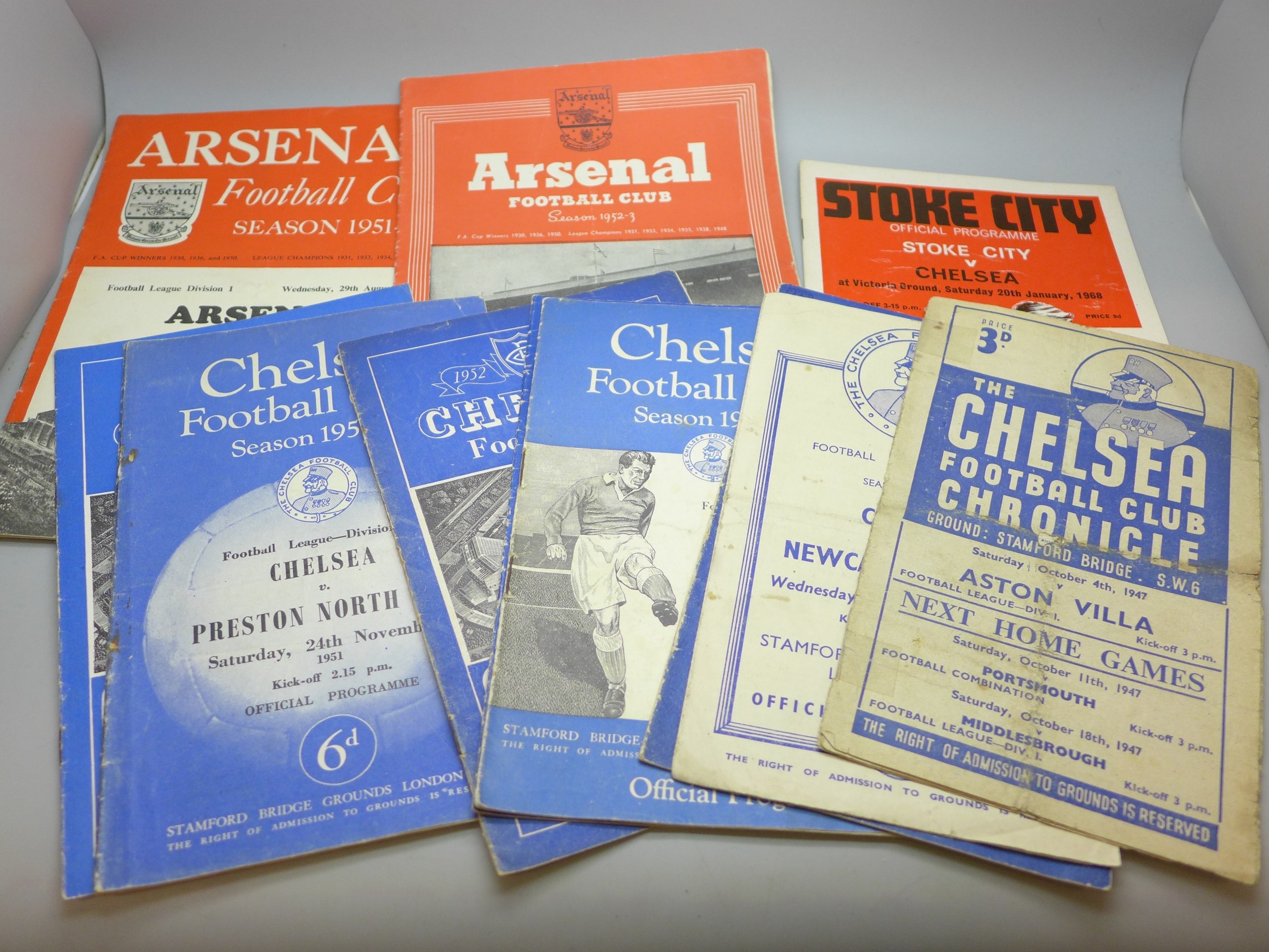 Cadeau du Chelsea FC, 5 programmes de football vintage des années 1970