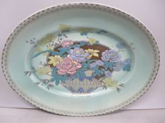 A Newport Pottery Clarice Cliff Ophelia pattern oval plate, 37cm