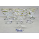 Eight Babycham Coupe glasses