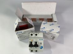 Two Eaton Arc Fault Detection Device, Moeller Series - 187240 (AFDD-40/2/C/003-A) and one Eaton Busb