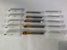 Five HSS-PM Machine Taps, various sizes, M6/M8/M10/M12/M16 Tin. As New.