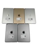 Four pre-owned Apple iPad Mini 4 A1538 64GB (iCloud unlocked. Various conditions).
