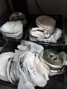 Fifty four assorted open veg dishes and covers (mostly dishes), round, 250mm (may show signs of long