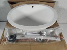 A boxed as new Corian Calm 820 glacier white sink.