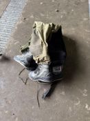 Pair waders, over trousers and boats