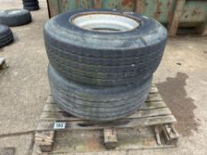Pair Encore 385/65R22.5 wheels & tyres
