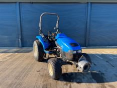 New Holland TC45D 4wd compact tractor with roll bar, 3 rear spools, linkage, PTO and drawbar on 27x1