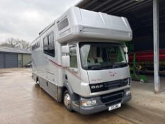 2008 DAF LF45.160 Prestige horse boxes 3 stall dividers 7.5t horse box with living area including si