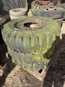 3No 12.00-20 ex army wheels and tyres