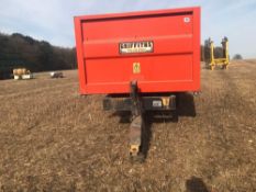 1992 Griffiths GPR-100 10t twin axle grain trailer, manual tailgate, manual chute on 12.5/80-15.3 wh
