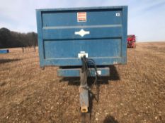 1989 AS Marston Ace FF10 10t twin axle grain trailer, manual tail gate, manual chute on 12.5/80-15.3